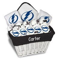 Newborn & Infant White Tampa Bay Lightning Personalized Large Gift Basket