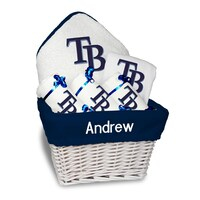 Newborn & Infant White Tampa Bay Rays Personalized Medium Gift Basket