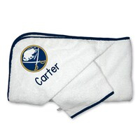 Infant White Buffalo Sabres Personalized Hooded Towel & Mitt Set