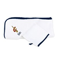 Infant White Cleveland Cavaliers Personalized Hooded Towel & Mitt Set