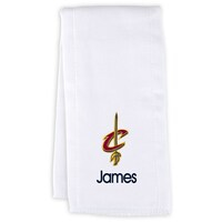 Infant White Cleveland Cavaliers Personalized Burp Cloth