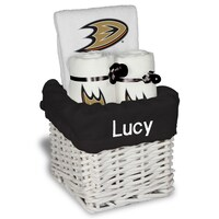 White Anaheim Ducks Personalized Small Gift Basket