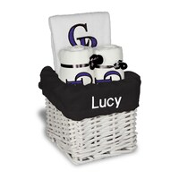 White Colorado Rockies Personalized Small Gift Basket