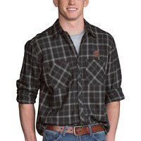 Men's Charcoal Cornell Big Red Brewer Flannel Long Sleeve Shirt