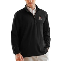 Men's Black Ball State Cardinals Flat-Back Rib 1/4-Zip Pullover Sweater