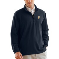 Men's Navy Cal State Fullerton Titans Flat-Back Rib 1/4-Zip Pullover Sweater