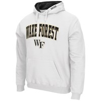 Men's White Wake Forest Demon Deacons Arch & Logo Tackle Twill Pullover Hoodie