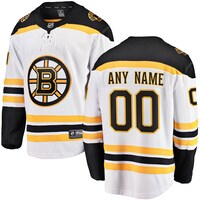 Men's Fanatics Branded White Boston Bruins Away Breakaway Custom Jersey