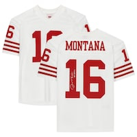 Joe Montana San Francisco 49ers Autographed Mitchell & Ness White Replica Jersey with "HOF 00" Inscription