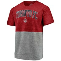 Men's Fanatics Branded Red/Heathered Gray Toronto FC Colorblock Tri-Blend T-Shirt