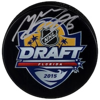 Mikko Rantanen Colorado Avalanche Autographed 2015 NHL Draft Logo Puck