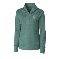 Women's Cutter & Buck Heather Green TPC Scottsdale Shoreline Half-Zip Pullover Sweatshirt