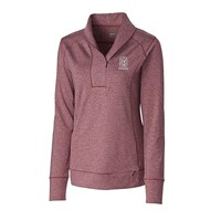 Women's Cutter & Buck Heather Maroon TPC Scottsdale Shoreline Half-Zip Pullover Sweatshirt