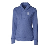 Women's Cutter & Buck Heather Royal TPC Sawgrass Shoreline Half-Zip Pullover Sweatshirt