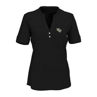 Women's Black UCF Knights Strata Textured Henley Shirt
