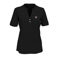 Women's Black Richmond Spiders Strata Textured Henley Shirt