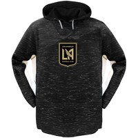Women's Majestic Black/White LAFC Plus Size Contrast Heathered Pullover Hoodie