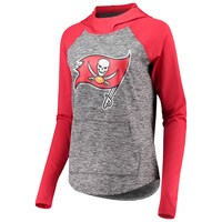 Women's G-III 4Her by Carl Banks Heathered Gray/Red Tampa Bay Buccaneers Championship Ring Pullover Hoodie