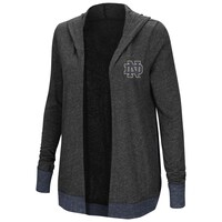 Women's Colosseum Charcoal Notre Dame Fighting Irish Plus Size Steeplechase Open Hooded Tri-Blend Cardigan