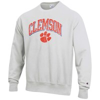 Men's Champion Gray Clemson Tigers Arch Over Logo Reverse Weave Pullover Sweatshirt
