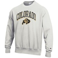 Men's Champion Gray Colorado Buffaloes Arch Over Logo Reverse Weave Pullover Sweatshirt