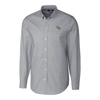 Men's Cutter & Buck Charcoal UCF Knights Stretch Oxford Big & Tall Long Sleeve Button-Down Shirt