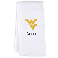 White Chad & Jake West Virginia Mountaineers Personalized Burp Cloth