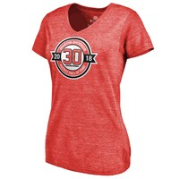 Women's Fanatics Branded Martin Brodeur Red New Jersey Devils Hall of Fame V-Neck Tri-Blend T-Shirt