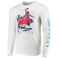 Men's Nike Joel Embiid White Philadelphia 76ers Time Warp Long Sleeve T-Shirt
