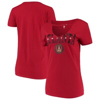 Women's 5th & Ocean by New Era Red Atlanta United FC Athletic Baby V-Neck T-Shirt