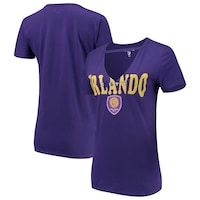 Women's 5th & Ocean by New Era Purple Orlando City SC Athletic Baby V-Neck T-Shirt