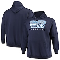 Men's Fanatics Branded Navy Tennessee Titans Big & Tall Stacked Pullover Hoodie