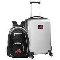 Atlanta Braves Deluxe 2-Piece Backpack and Carry-On Set - Silver