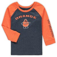 Toddler Colosseum Heathered Navy Syracuse Orange Long Sleeve Raglan T-Shirt