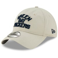 Men's New Era Khaki Green Bay Packers Wordmark Playmaker 9TWENTY Adjustable Hat