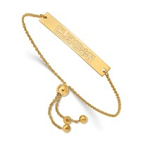 Women's Clemson Tigers Sterling Silver Gold-Plated Adjustable Bar Bracelet