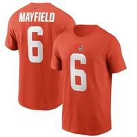 Men's Nike Baker Mayfield Orange Cleveland Browns Name & Number T-Shirt