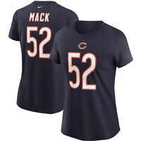 Women's Nike Khalil Mack Navy Chicago Bears Name & Number T-Shirt