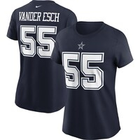 Women's Nike Leighton Vander Esch Navy Dallas Cowboys Name & Number T-Shirt