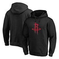 Men's Fanatics Branded Black Houston Rockets Icon Primary Logo Fitted Pullover Hoodie