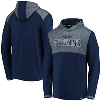 Men's Fanatics Branded Navy New Orleans Pelicans Iconic Stealth Marble Blocked Pullover Hoodie