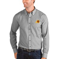 Men's Antigua Black/White Phoenix Suns Structure Long Sleeve Button-Up Shirt
