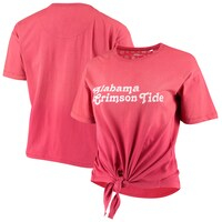 Women's Pressbox Crimson Alabama Crimson Tide California Dreamin Ombre Tie T-Shirt