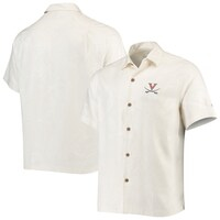 Men's Tommy Bahama White Virginia Cavaliers Al Fresco Tropics Jacquard Button-Up Shirt
