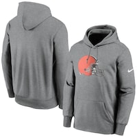 Men's Nike Heathered Gray Cleveland Browns Fan Gear Primary Logo Performance Pullover Hoodie