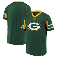 Men's Fanatics Branded Green Green Bay Packers Iconic Hashmark Logo V-Neck T-Shirt