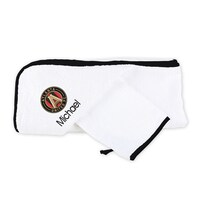 Infant White Atlanta United FC Personalized Hooded Towel & Mitt Set