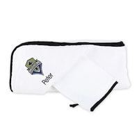 Infant White Seattle Sounders FC Personalized Hooded Towel & Mitt Set