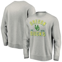 Men's Fanatics Branded Heathered Gray Oregon Ducks Standard Division Pullover Sweatshirt