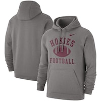 Men's Nike Heathered Gray Virginia Tech Hokies Football Club Pullover Hoodie